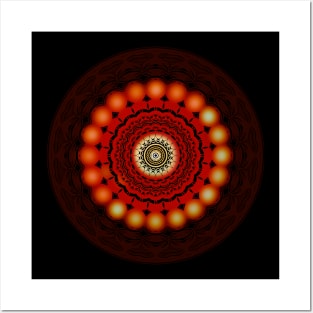 Red & Yellow Mandala Posters and Art